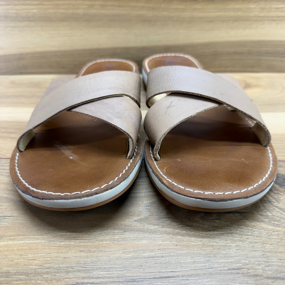 Olukai Sandals Ke'a Sandals Womens 10 Tan Leather Slide Vacation Resort Summer - Picture 4 of 11